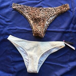 Victoria's Secret Leopard and White Bikini Bottoms